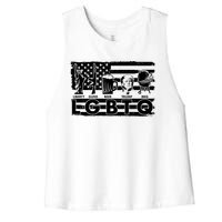 LGBTQ USA Flag Liberty Guns Beer Trump BBQ Women's Racerback Cropped Tank