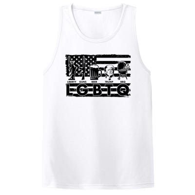 LGBTQ USA Flag Liberty Guns Beer Trump BBQ PosiCharge Competitor Tank