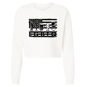 LGBTQ USA Flag Liberty Guns Beer Trump BBQ Cropped Pullover Crew