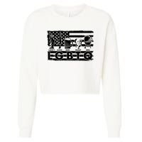 LGBTQ USA Flag Liberty Guns Beer Trump BBQ Cropped Pullover Crew