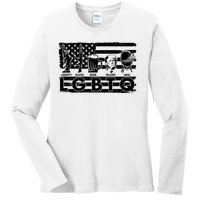 LGBTQ USA Flag Liberty Guns Beer Trump BBQ Ladies Long Sleeve Shirt