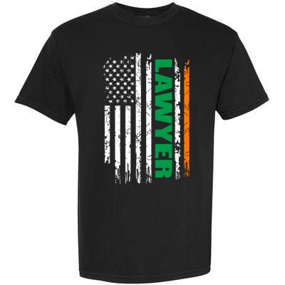 Lawyer Usa Flag Irish St Patrick Day Gift Garment-Dyed Heavyweight T-Shirt