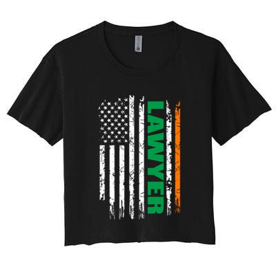 Lawyer Usa Flag Irish St Patrick Day Gift Crop Top