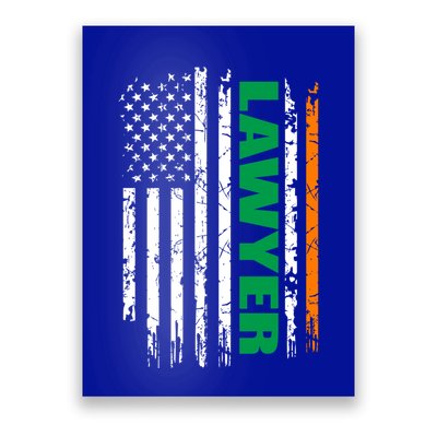 Lawyer Usa Flag Irish St Patrick Day Gift Poster