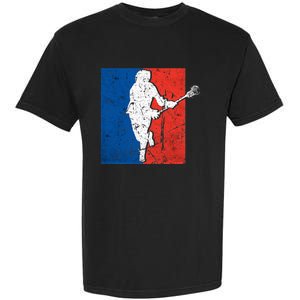 Lacrosse USA Flag Lacrosse Player Garment-Dyed Heavyweight T-Shirt