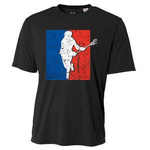 Lacrosse USA Flag Lacrosse Player Cooling Performance Crew T-Shirt