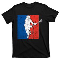 Lacrosse USA Flag Lacrosse Player T-Shirt