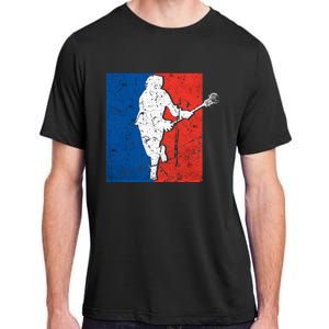 Lacrosse USA Flag Lacrosse Player Adult ChromaSoft Performance T-Shirt