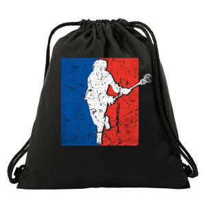 Lacrosse USA Flag Lacrosse Player Drawstring Bag