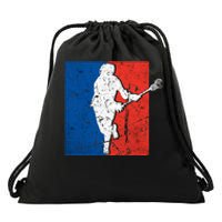 Lacrosse USA Flag Lacrosse Player Drawstring Bag