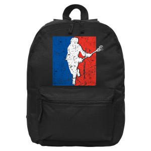 Lacrosse USA Flag Lacrosse Player 16 in Basic Backpack