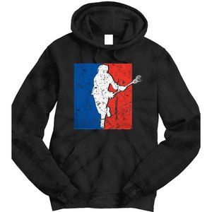 Lacrosse USA Flag Lacrosse Player Tie Dye Hoodie