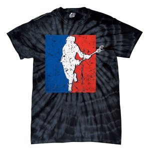 Lacrosse USA Flag Lacrosse Player Tie-Dye T-Shirt