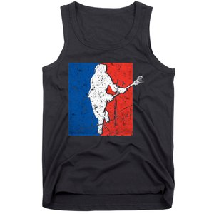 Lacrosse USA Flag Lacrosse Player Tank Top