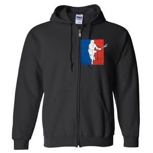 Lacrosse USA Flag Lacrosse Player Full Zip Hoodie