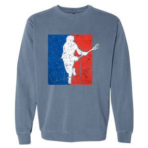 Lacrosse USA Flag Lacrosse Player Garment-Dyed Sweatshirt