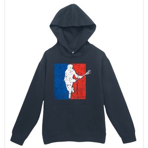 Lacrosse USA Flag Lacrosse Player Urban Pullover Hoodie