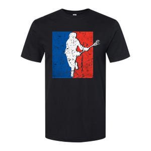 Lacrosse USA Flag Lacrosse Player Softstyle CVC T-Shirt