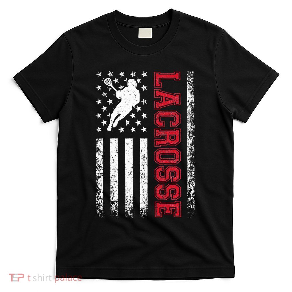 Lacrosse Usa Flag Lax T-Shirt