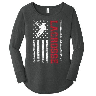 Lacrosse Usa Flag Lax Women's Perfect Tri Tunic Long Sleeve Shirt