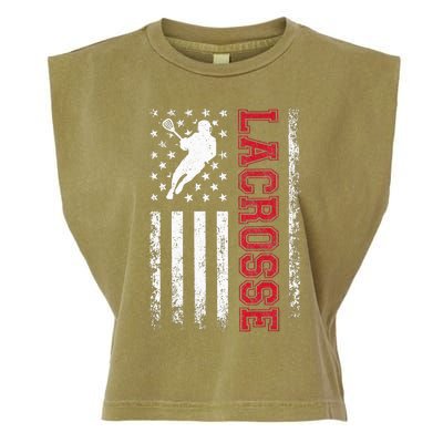 Lacrosse Usa Flag Lax Garment-Dyed Women's Muscle Tee