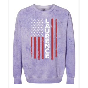 Laurence Usa Flag American Flag Patriotic Great Gift Colorblast Crewneck Sweatshirt