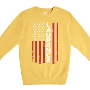 Laurence Usa Flag American Flag Patriotic Great Gift Premium Crewneck Sweatshirt