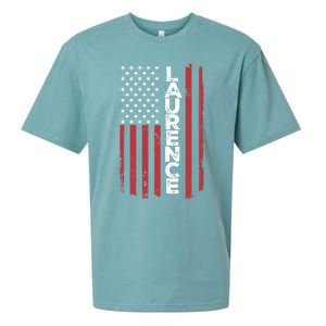 Laurence Usa Flag American Flag Patriotic Great Gift Sueded Cloud Jersey T-Shirt