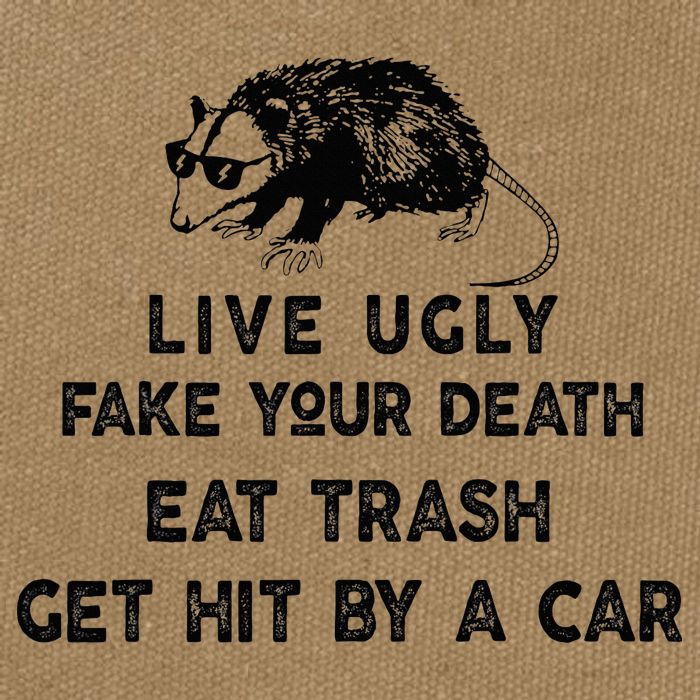 Live Ugly Fake Your Death Eat Trash Get Hit Cotton Canvas Backpack