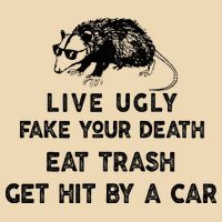 Live Ugly Fake Your Death Eat Trash Get Hit Drawstring Bag