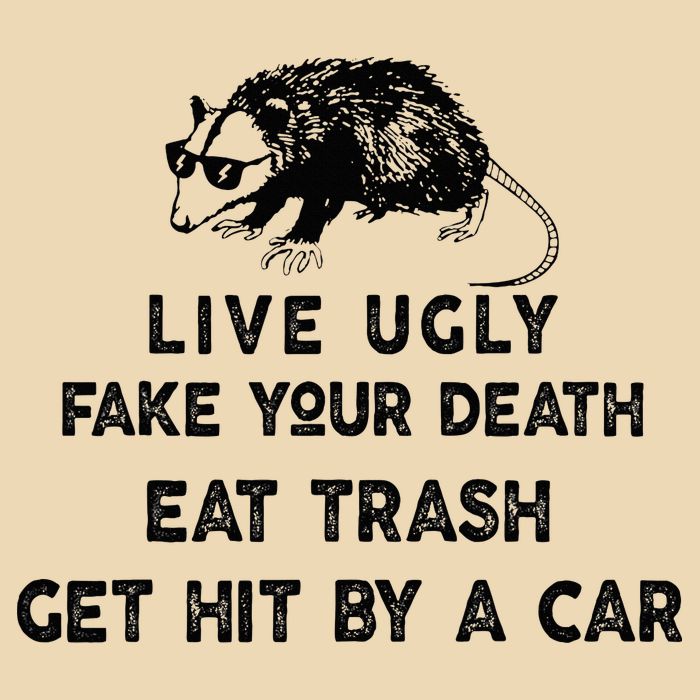 Live Ugly Fake Your Death Eat Trash Get Hit Drawstring Bag
