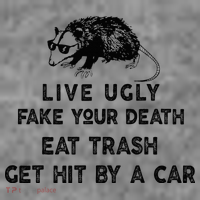 Live Ugly Fake Your Death Eat Trash Get Hit 7-Panel Snapback Hat
