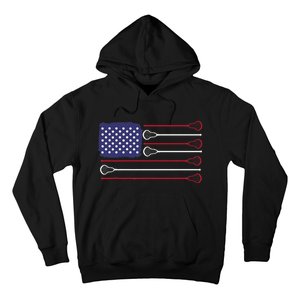 Lacrosse USA Flag Lacrosse Player Men Woman Kids Hoodie