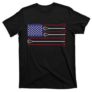 Lacrosse USA Flag Lacrosse Player Men Woman Kids T-Shirt