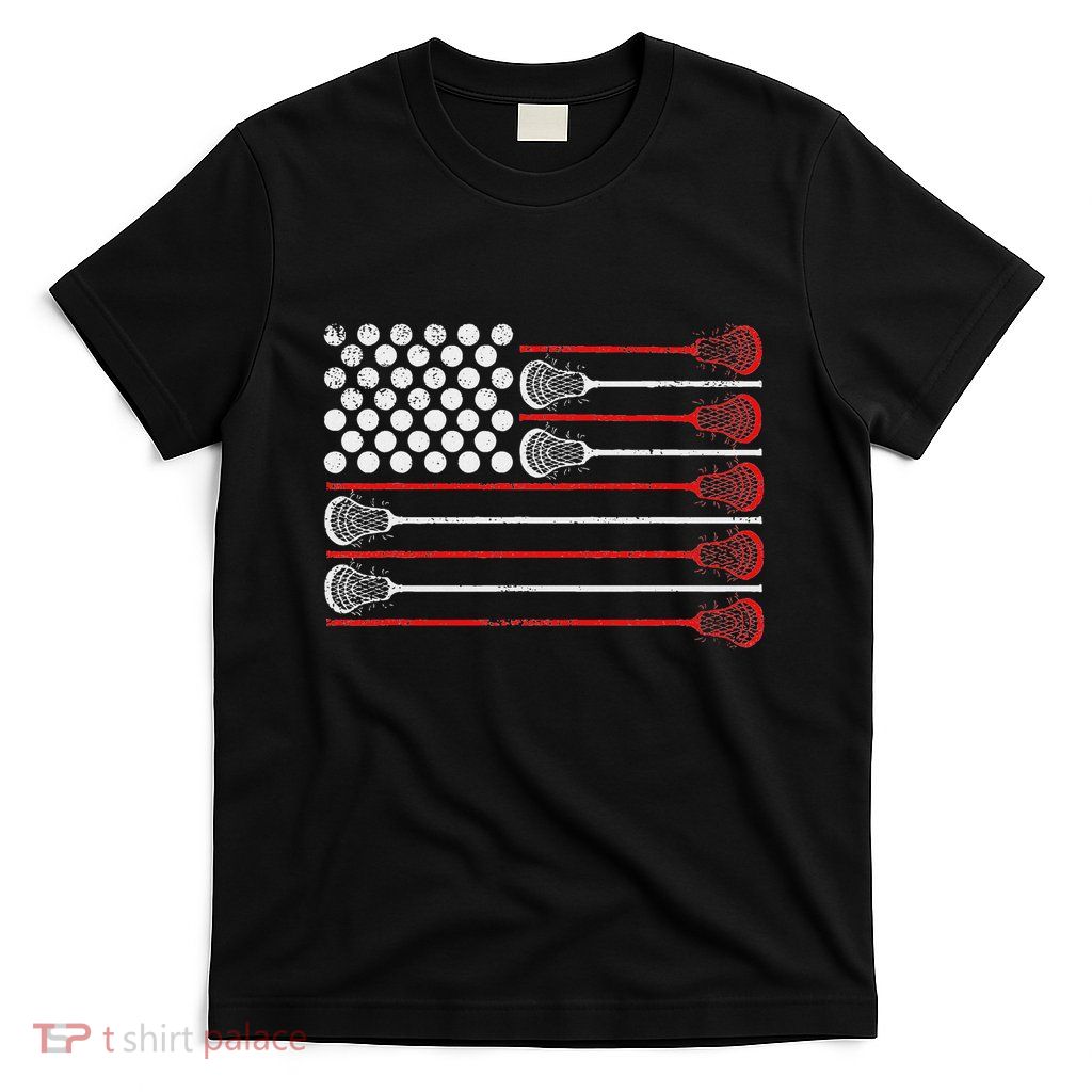 Lacrosse Usa Flag Lax T-Shirt