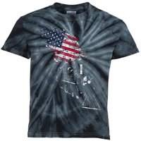 Locomotive Us Flag Railroad Model Train Patriotic Train Kids Tie-Dye T-Shirt