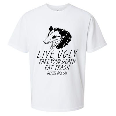 Live Ugly Fake Your Death Eat Trash Get Hit By A Car Opossum Sueded Cloud Jersey T-Shirt