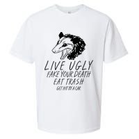 Live Ugly Fake Your Death Eat Trash Get Hit By A Car Opossum Sueded Cloud Jersey T-Shirt
