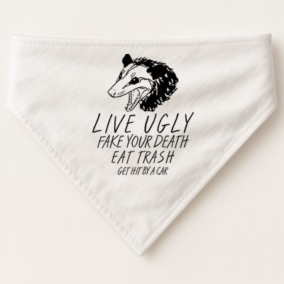 Live Ugly Fake Your Death Eat Trash Get Hit By A Car Opossum USA-Made Doggie Bandana