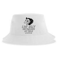 Live Ugly Fake Your Death Eat Trash Get Hit By A Car Opossum Sustainable Bucket Hat