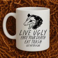 Live Ugly Fake Your Death Eat Trash Get Hit By A Car Opossum Mug