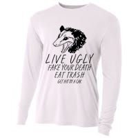 Live Ugly Fake Your Death Eat Trash Get Hit By A Car Opossum Cooling Performance Long Sleeve Crew