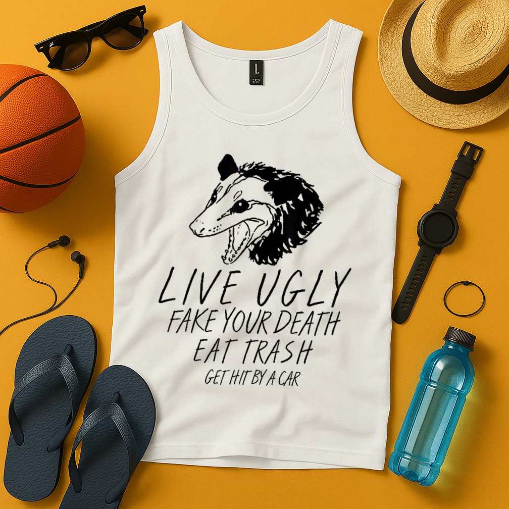 Live Ugly Fake Your Death Eat Trash Get Hit By A Car Opossum Tank Top