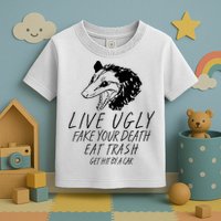 Live Ugly Fake Your Death Eat Trash Get Hit By A Car Opossum Toddler T-Shirt