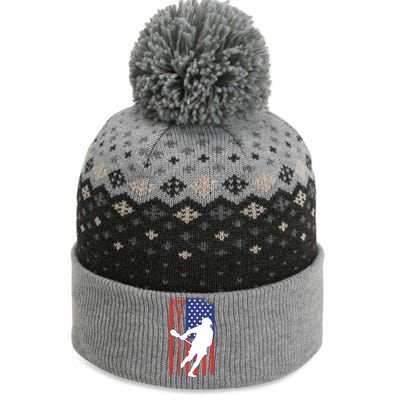 Lacrosse USA Flag The Baniff Cuffed Pom Beanie