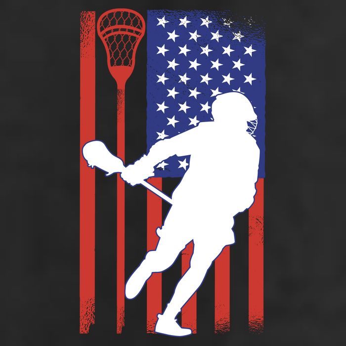 Lacrosse Usa Flag 7 Panel Mesh Trucker Snapback Hat