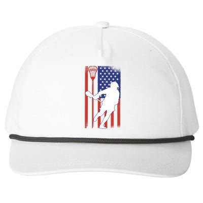 Lacrosse USA Flag Snapback Five-Panel Rope Hat