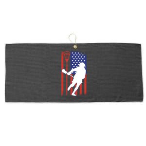 Lacrosse USA Flag Large Microfiber Waffle Golf Towel