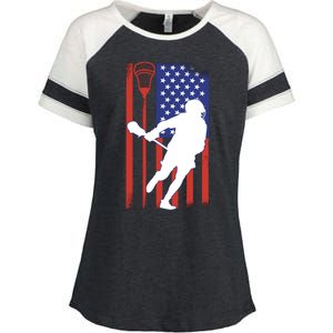 Lacrosse USA Flag Enza Ladies Jersey Colorblock Tee