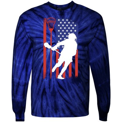 Lacrosse USA Flag Tie-Dye Long Sleeve Shirt